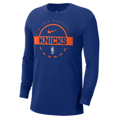 Nike - New York Knicks Authentic Long Sleeve Practice T-Shirt - Blue