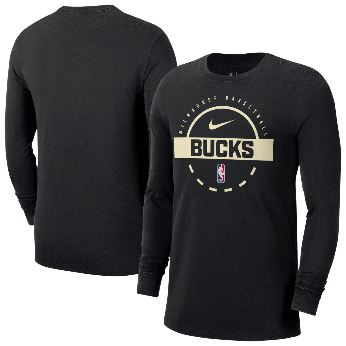 Nike - Milwaukee Bucks Authentic Long Sleeve Practice T-Shirt - Black