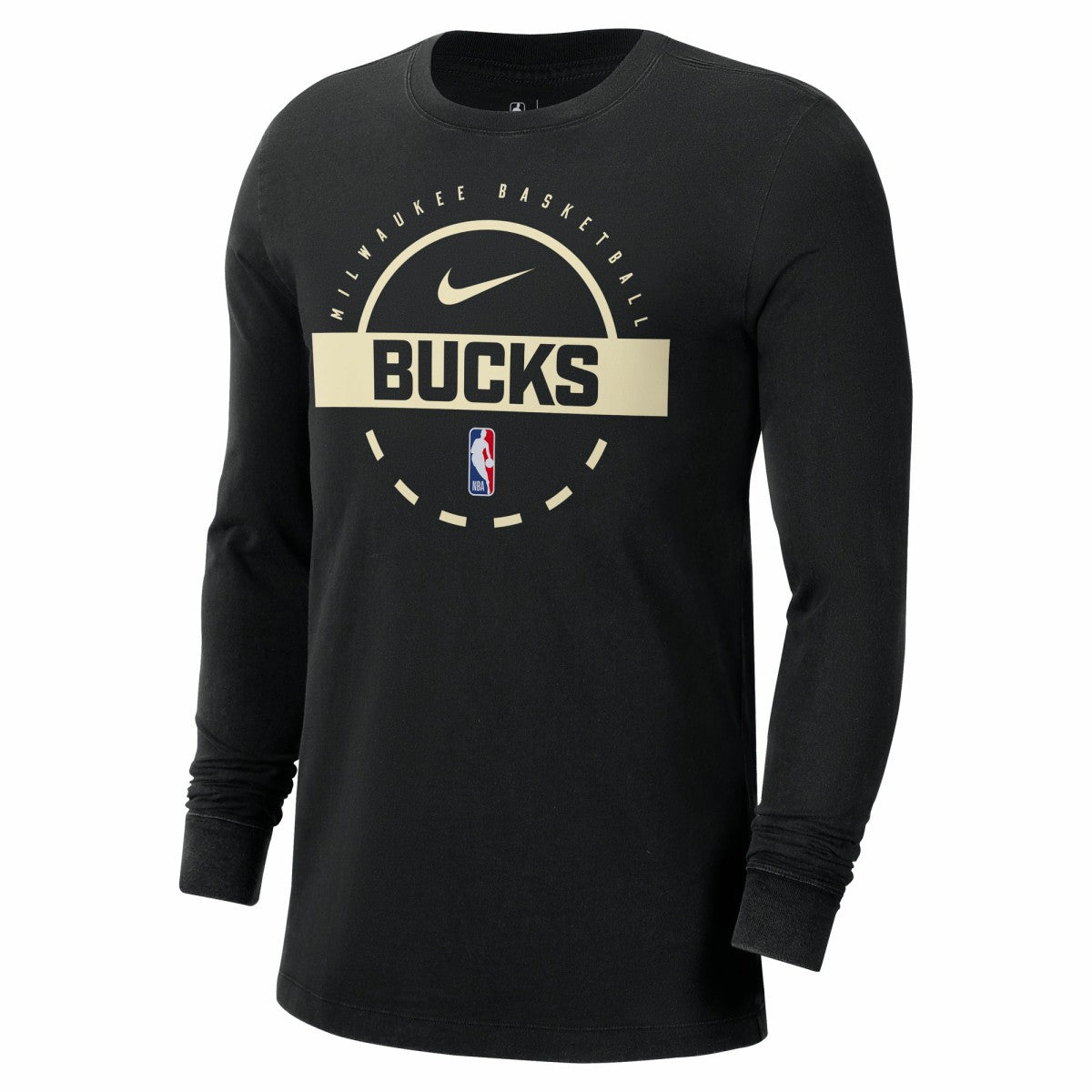 Nike - Milwaukee Bucks Authentic Long Sleeve Practice T-Shirt - Black