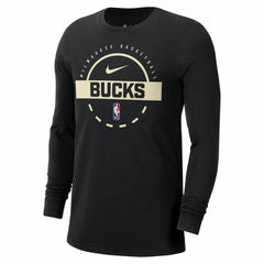 Nike - Milwaukee Bucks Authentic Long Sleeve Practice T-Shirt - Black