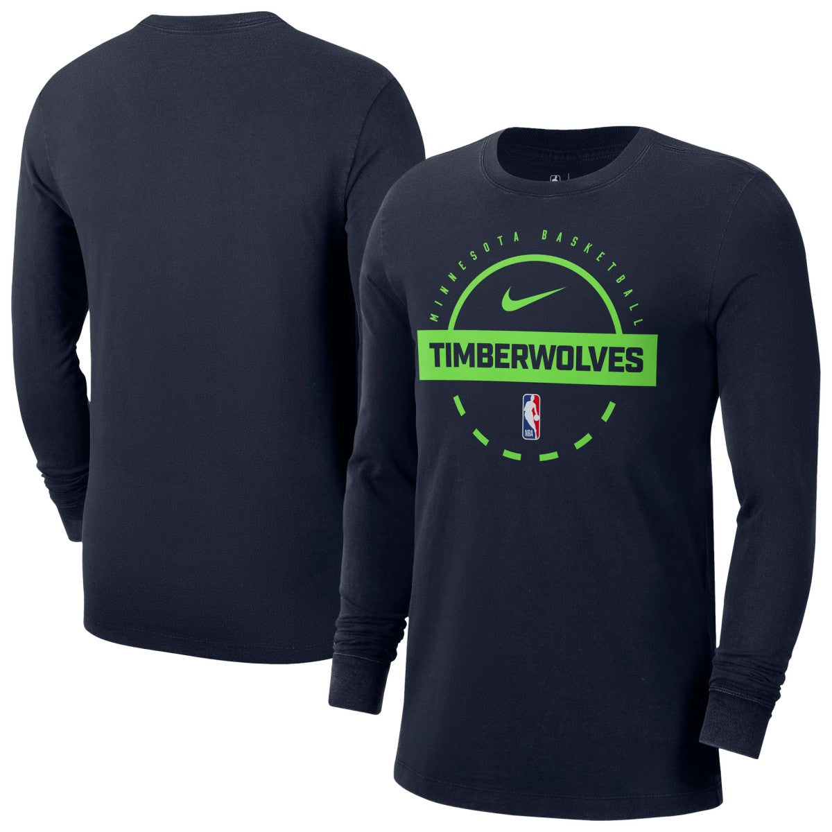 Nike - Minnesota Timberwolves Authentic Long Sleeve Practice T-Shirt - Navy