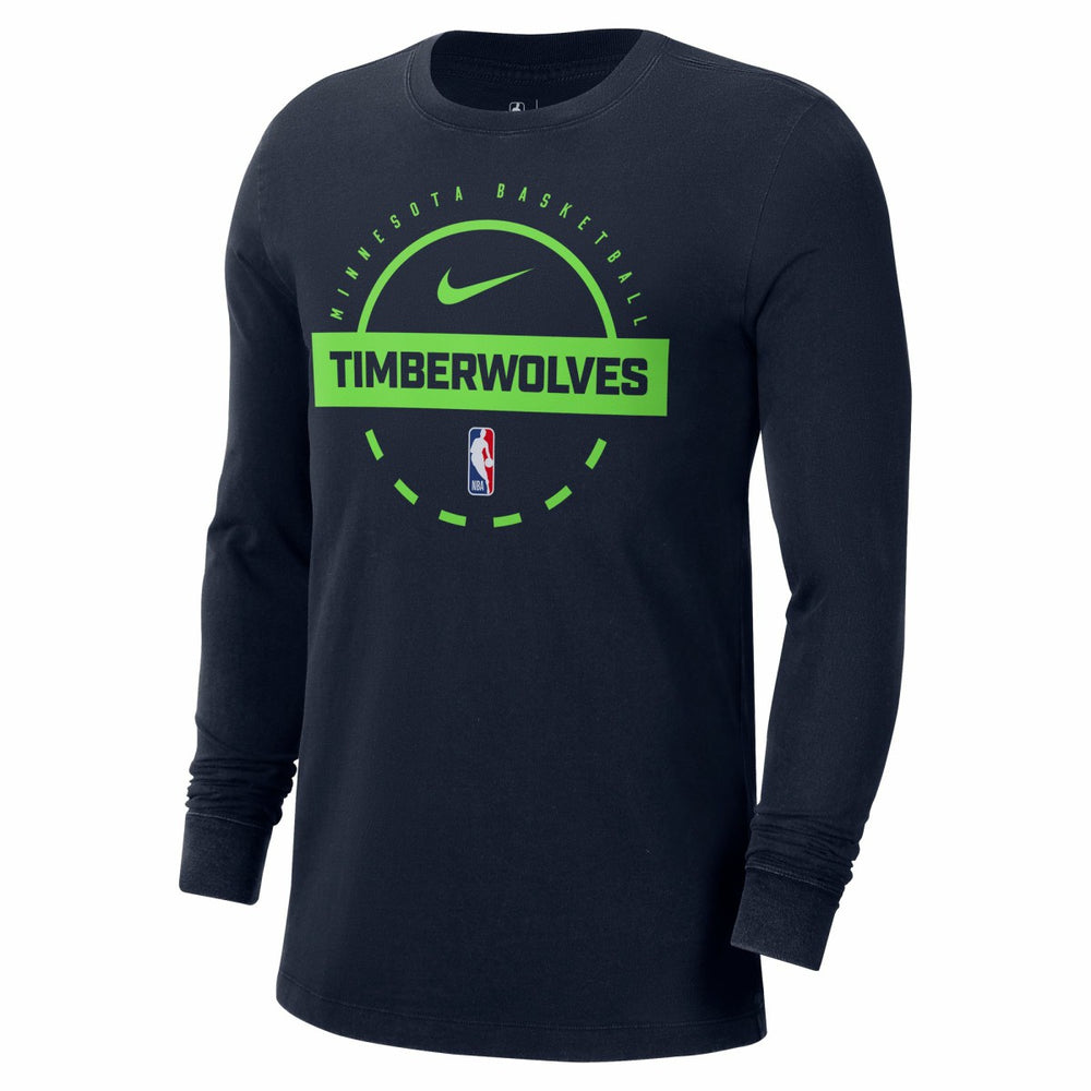 Nike - Minnesota Timberwolves Authentic Long Sleeve Practice T-Shirt - Navy