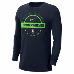 Nike - Minnesota Timberwolves Authentic Long Sleeve Practice T-Shirt - Navy