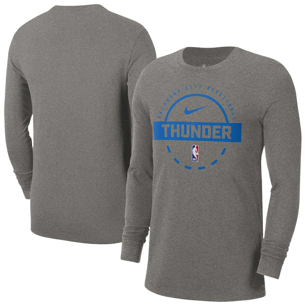 Nike - Oklahoma City Thunder Authentic Long Sleeve Practice T-Shirt - Charcoal