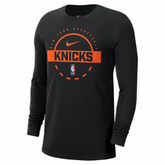 Nike - New York Knicks Authentic Long Sleeve Practice T-Shirt - Black