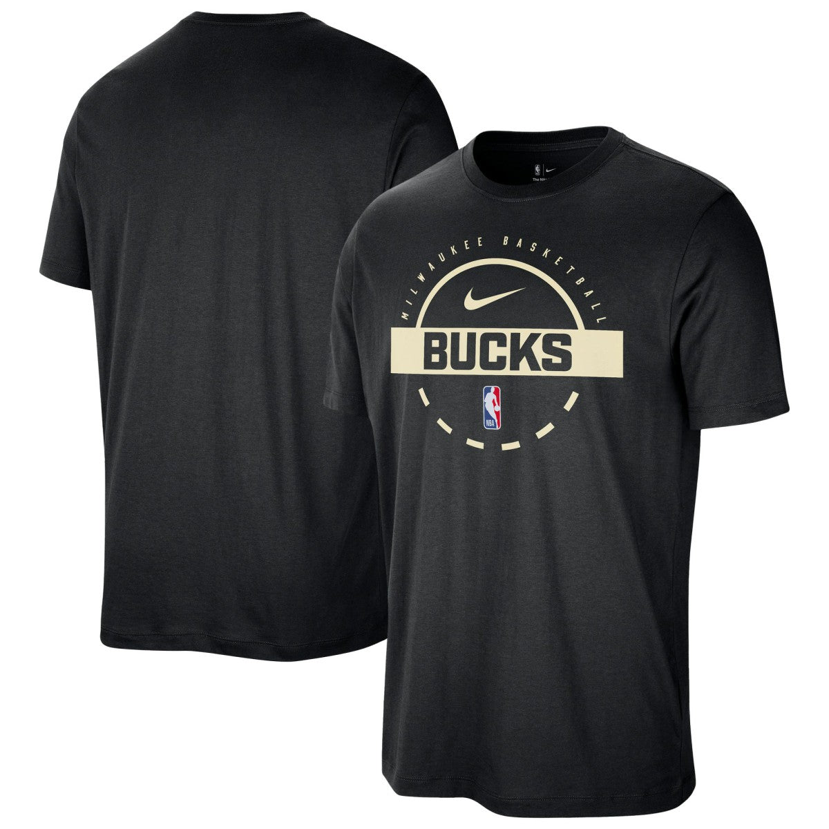 Nike - Milwaukee Bucks Authentic Practice T-Shirt - Black