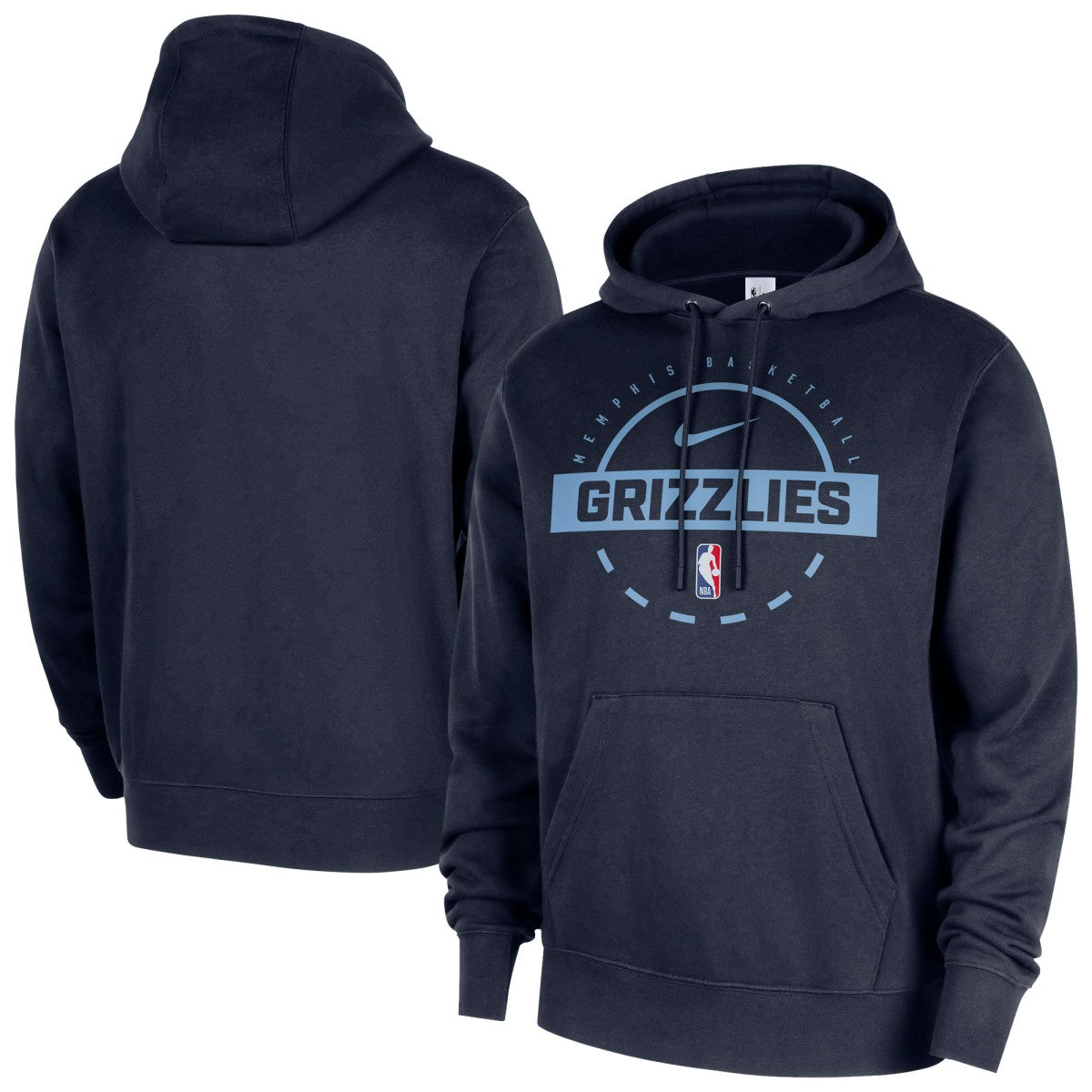 Nike - Memphis Grizzlies 2025/26 Authentic Practice Club Pullover Hoodie - Navy