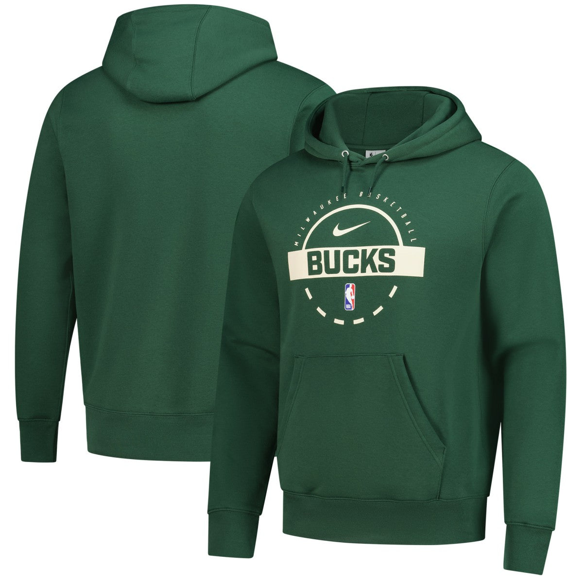Nike - Milwaukee Bucks 2025/26 Authentic Practice Club Pullover Hoodie - Hunter Green