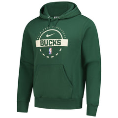 Nike - Milwaukee Bucks 2025/26 Authentic Practice Club Pullover Hoodie - Hunter Green