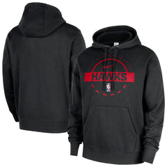 Nike - Atlanta Hawks 2025/26 Authentic Practice Club Pullover Hoodie - Black