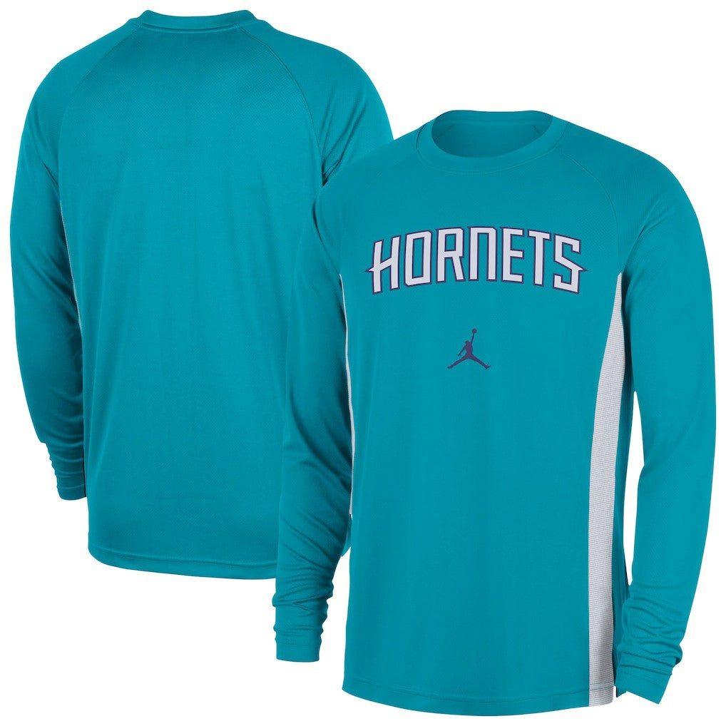 NBA - Charlotte Hornets Jordan Brand 2025/26 Authentic Pre-Game Legend Dri-FIT Long Sleeve Shooting Shirt - Teal