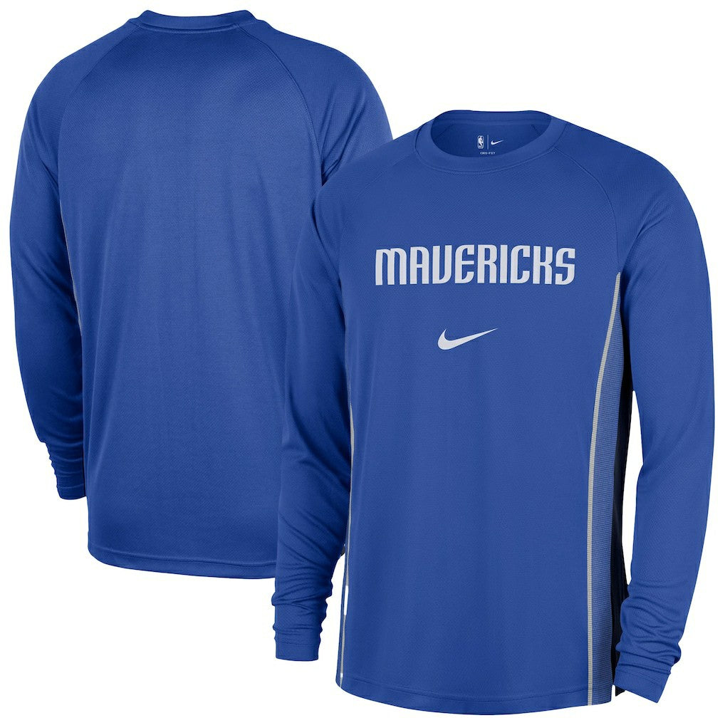 Nike - Dallas Mavericks 2025/26 Authentic Pre-Game Legend Dri-FIT Long Sleeve Shooting Shirt - Blue