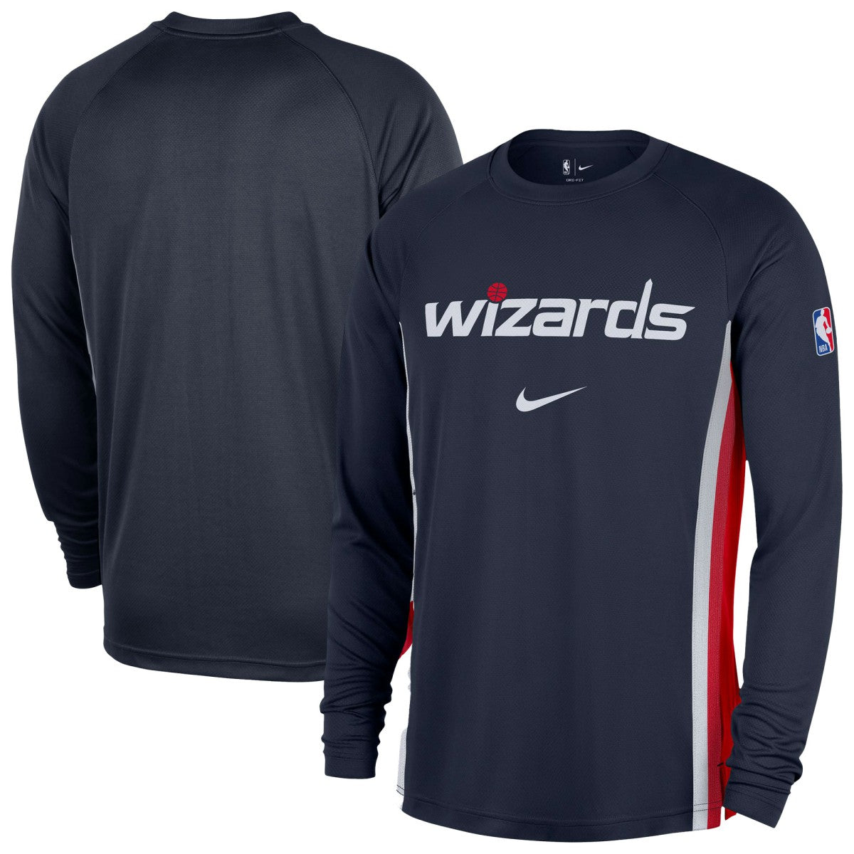 Nike - Washington Wizards 2025/26 Authentic Pre-Game Legend Dri-FIT Long Sleeve Shooting Shirt - Navy