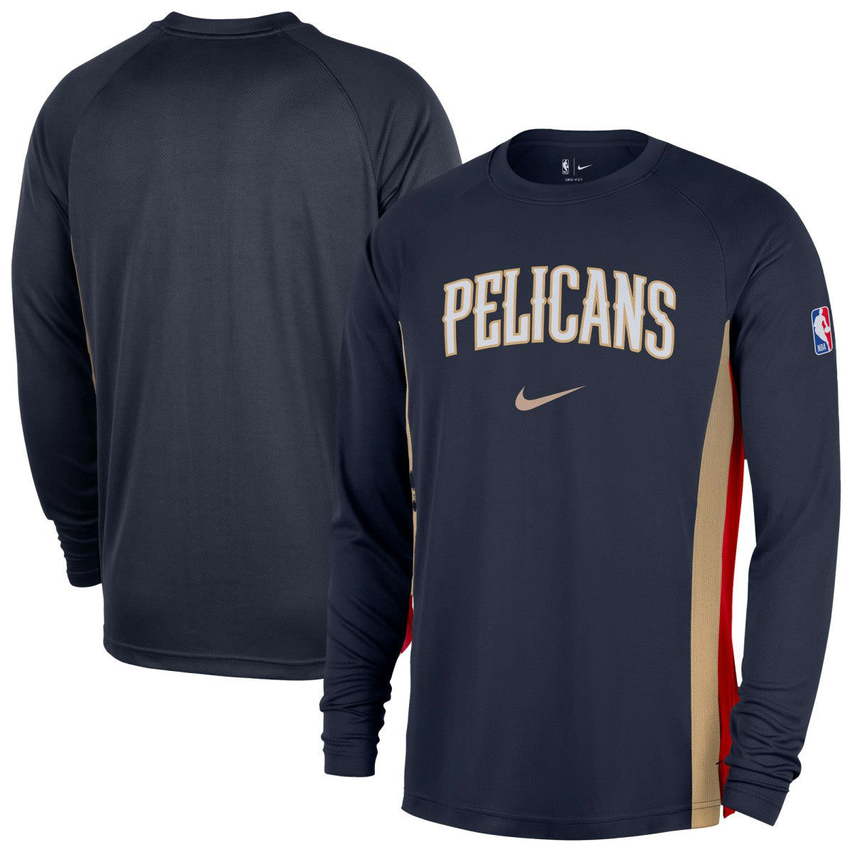 Nike - New Orleans Pelicans 2025/26 Authentic Pre-Game Legend Dri-FIT Long Sleeve Shooting Shirt - Navy