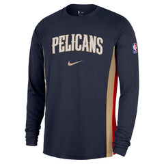 Nike - New Orleans Pelicans 2025/26 Authentic Pre-Game Legend Dri-FIT Long Sleeve Shooting Shirt - Navy