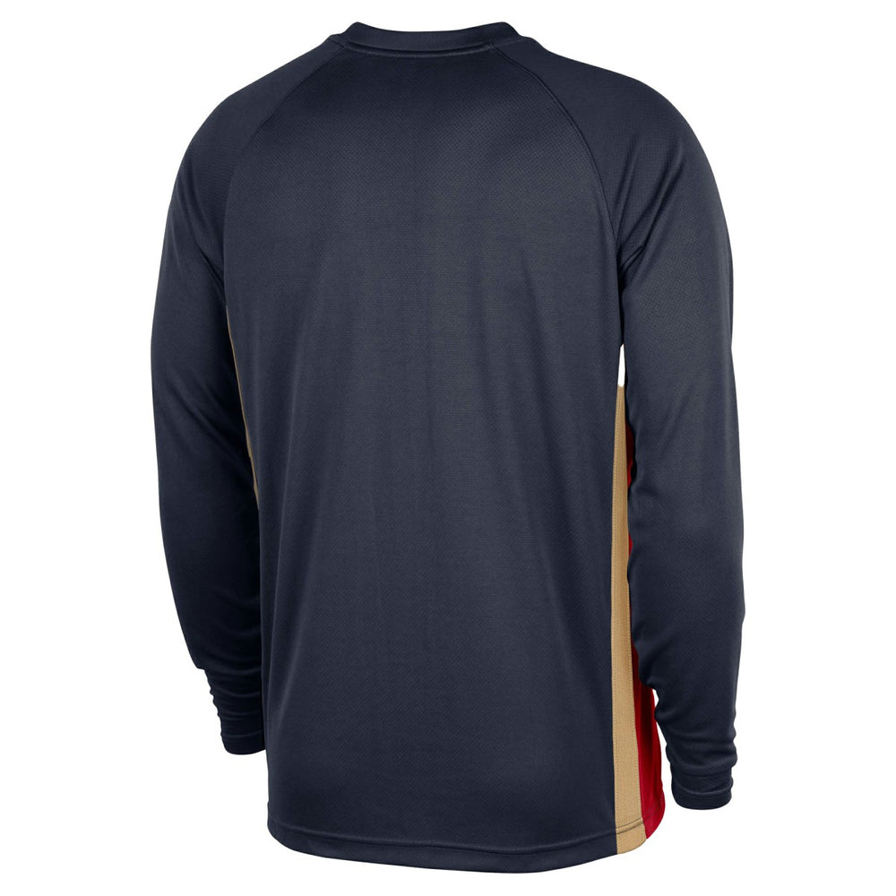 Nike - New Orleans Pelicans 2025/26 Authentic Pre-Game Legend Dri-FIT Long Sleeve Shooting Shirt - Navy