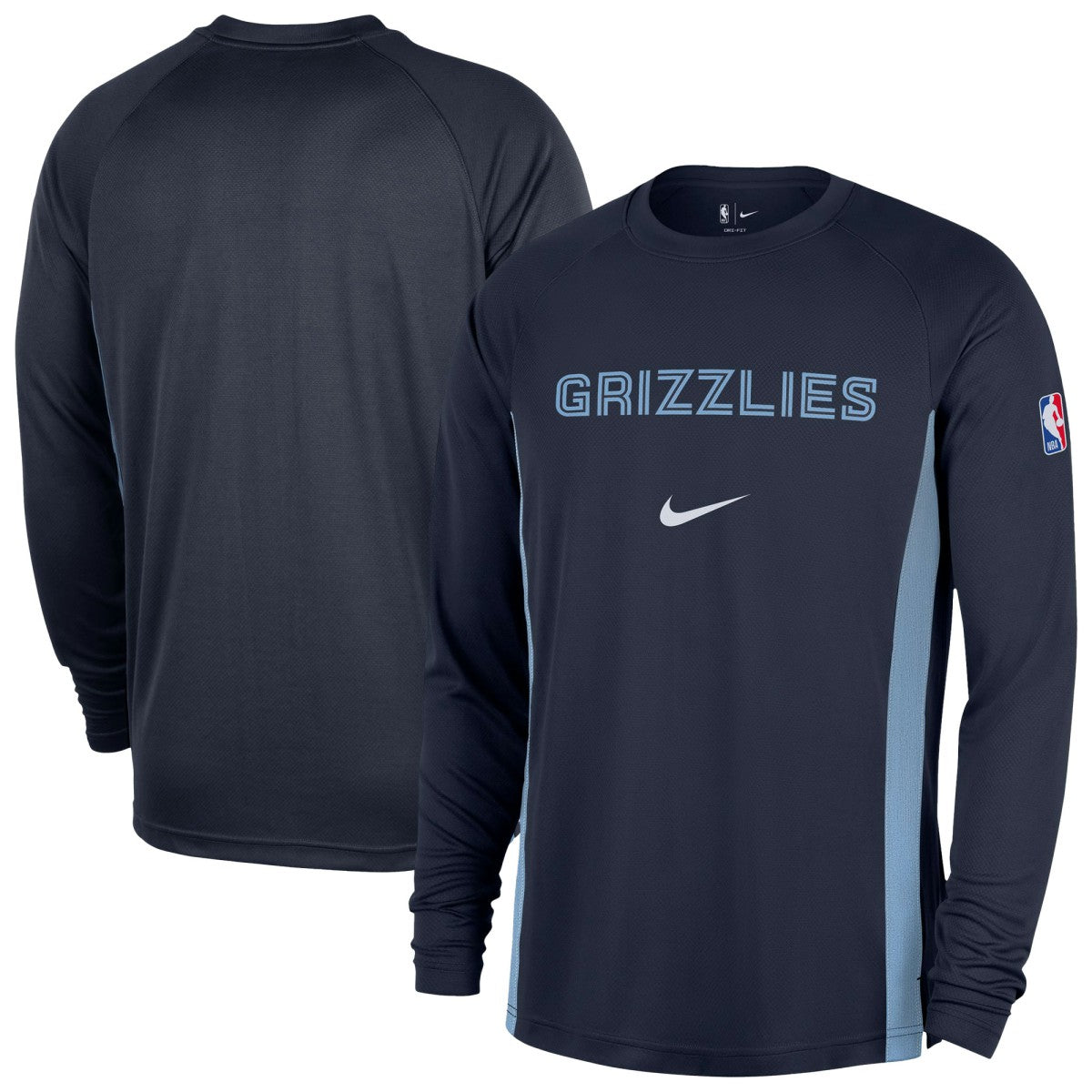 Nike - Memphis Grizzlies 2025/26 Authentic Pre-Game Legend Dri-FIT Long Sleeve Shooting Shirt - Navy