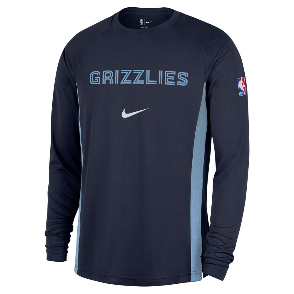 Nike - Memphis Grizzlies 2025/26 Authentic Pre-Game Legend Dri-FIT Long Sleeve Shooting Shirt - Navy