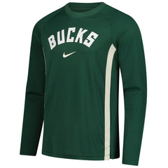 Nike - Milwaukee Bucks 2025/26 Authentic Pre-Game Legend Dri-FIT Long Sleeve Shooting Shirt - Hunter Green