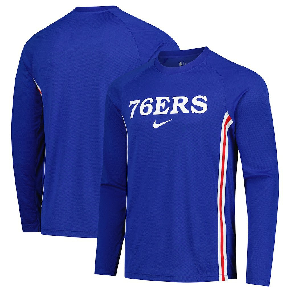 Nike - Philadelphia 76ers 2025/26 Authentic Pre-Game Legend Dri-FIT Long Sleeve Shooting Shirt - Royal