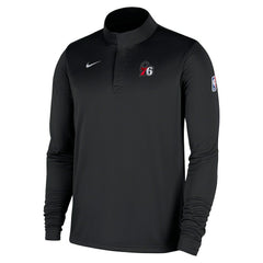 Nike - Philadelphia 76ers 2025/26 Authentic Coaches Quarter-Zip Dri-Fit Top - Black