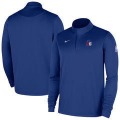 Nike - Philadelphia 76ers 2025/26 Authentic Coaches Quarter-Zip Dri-Fit Top - Royal