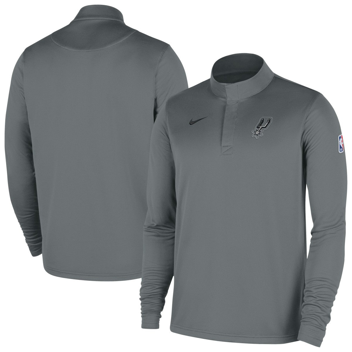 Nike - San Antonio Spurs 2025/26 Authentic Coaches Quarter-Zip Dri-Fit Top - Silver