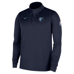 Nike - Memphis Grizzlies 2025/26 Authentic Coaches Quarter-Zip Dri-Fit Top - Navy