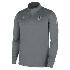 Nike - Brooklyn Nets 2025/26 Authentic Coaches Quarter-Zip Dri-Fit Top - Gray