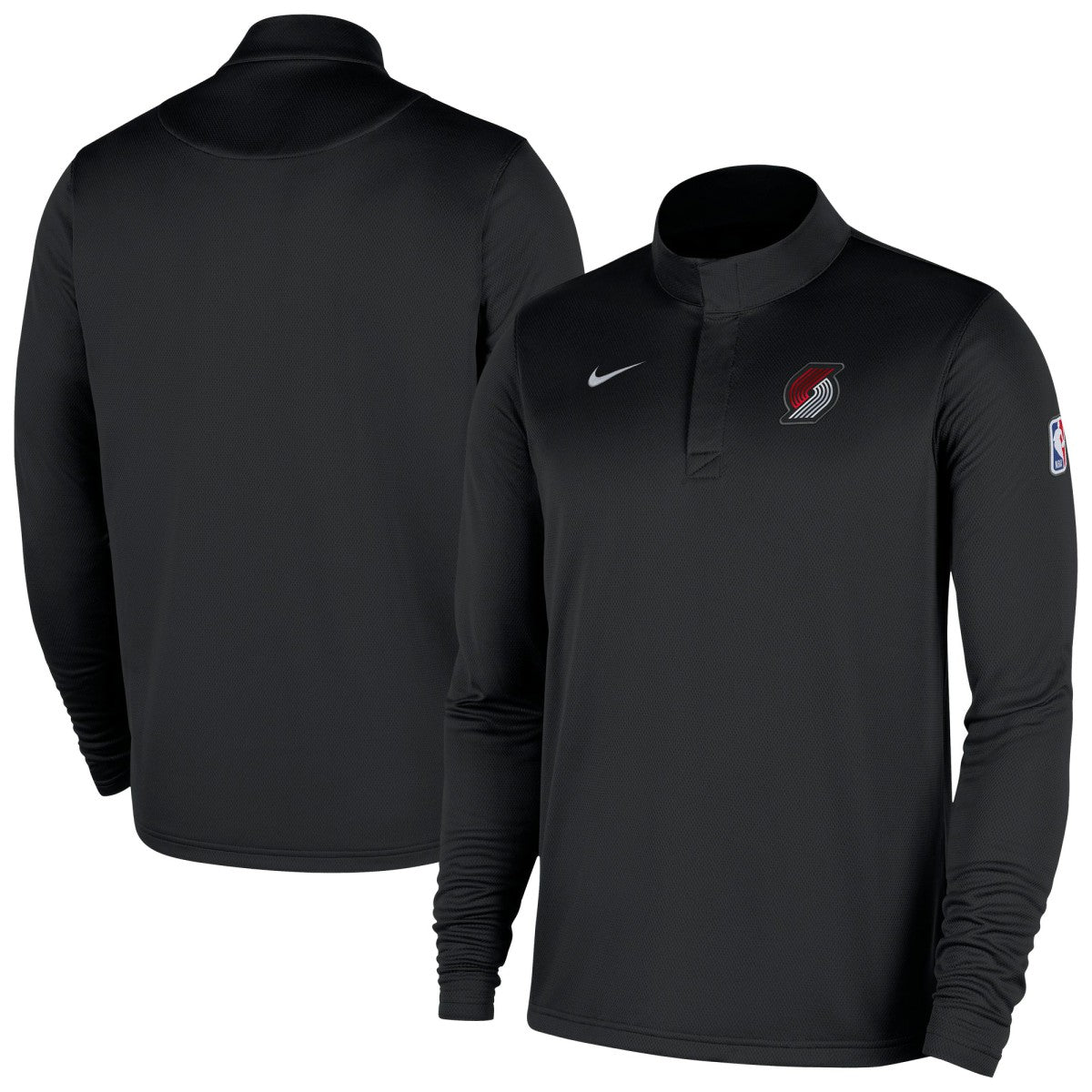 Nike - Portland Trail Blazers 2025/26 Authentic Coaches Quarter-Zip Dri-Fit Top - Black