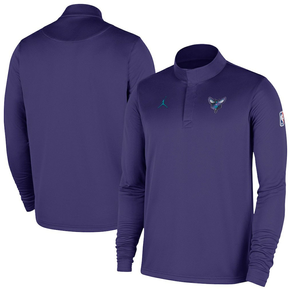 Nike - Charlotte Hornets 2025/26 Authentic Coaches Quarter-Zip Dri-Fit Top - Purple