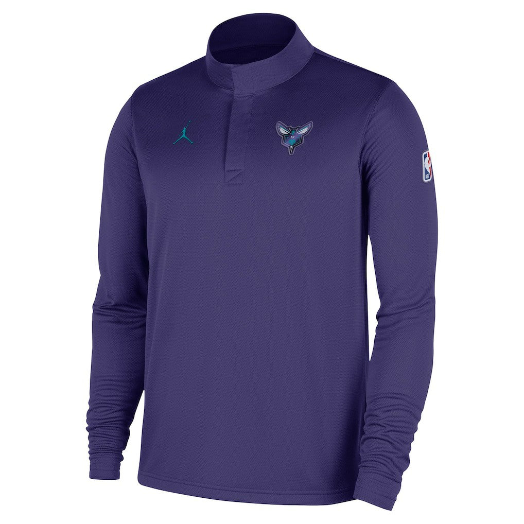 Nike - Charlotte Hornets 2025/26 Authentic Coaches Quarter-Zip Dri-Fit Top - Purple