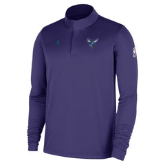 Nike - Charlotte Hornets 2025/26 Authentic Coaches Quarter-Zip Dri-Fit Top - Purple