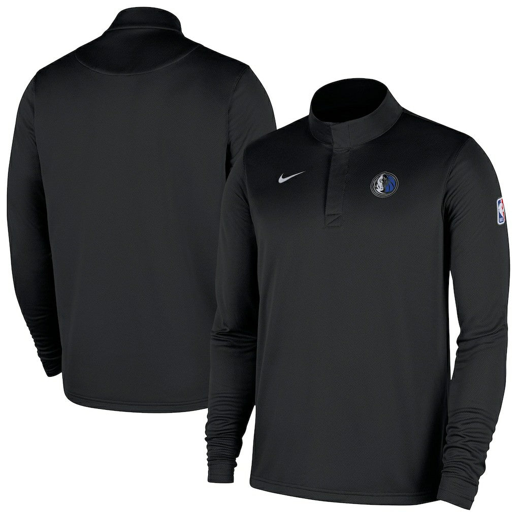 Nike - Dallas Mavericks 2025/26 Authentic Coaches Quarter-Zip Dri-Fit Top - Black