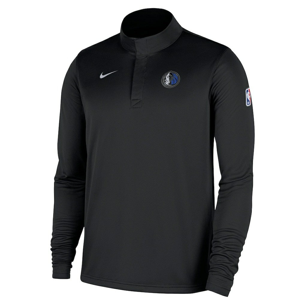 Nike - Dallas Mavericks 2025/26 Authentic Coaches Quarter-Zip Dri-Fit Top - Black