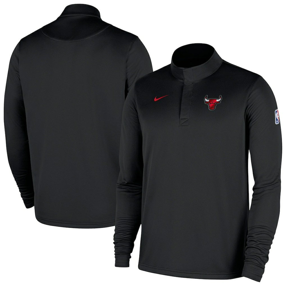Nike - Chicago Bulls 2025/26 Authentic Coaches Quarter-Zip Dri-Fit Top - Black