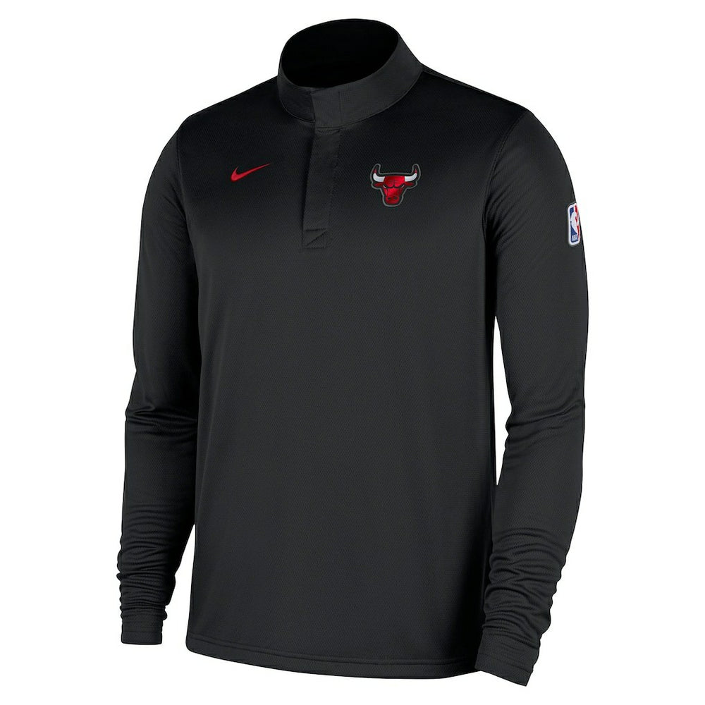 Nike - Chicago Bulls 2025/26 Authentic Coaches Quarter-Zip Dri-Fit Top - Black