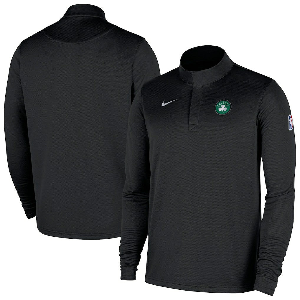 Nike - Boston Celtics 2025/26 Authentic Coaches Quarter-Zip Dri-Fit Top - Black