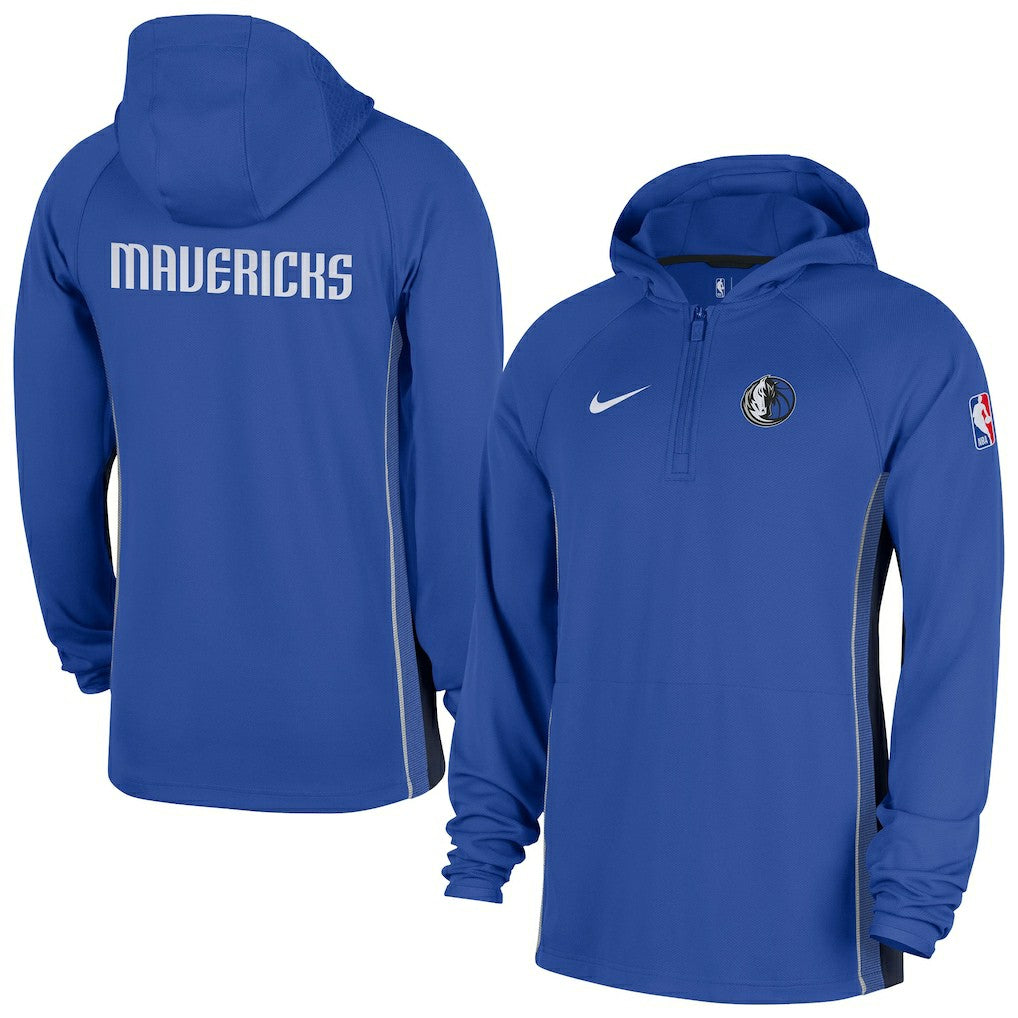 Nike - Dallas Mavericks Authentic On Court Zone Quarter-Zip Dri-FIT Hoodie Jacket - Royal