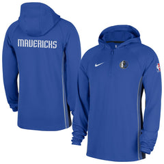 Nike - Dallas Mavericks Authentic On Court Zone Quarter-Zip Dri-FIT Hoodie Jacket - Royal