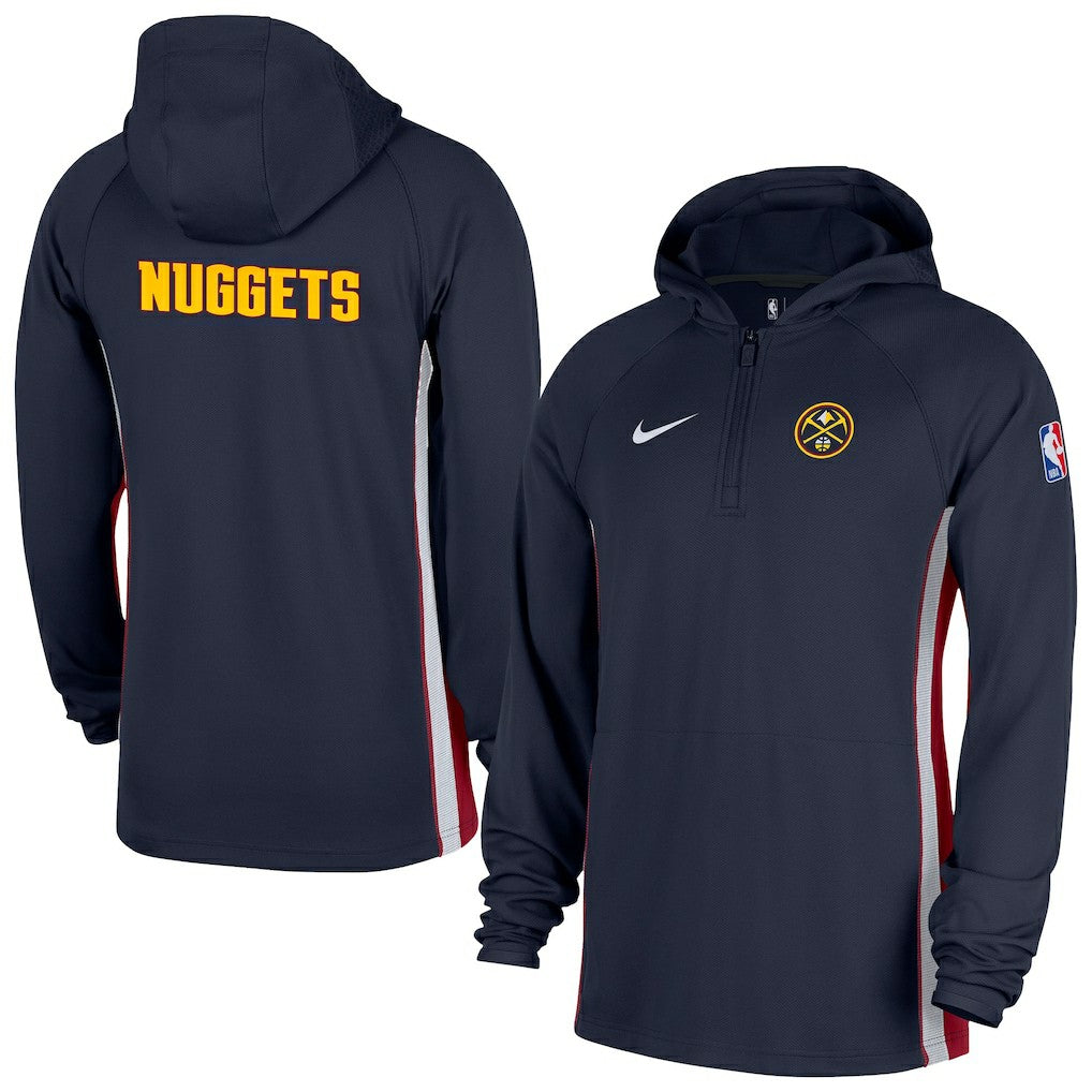Nike - Denver Nuggets Authentic On Court Zone Quarter-Zip Dri-FIT Hoodie Jacket - Navy