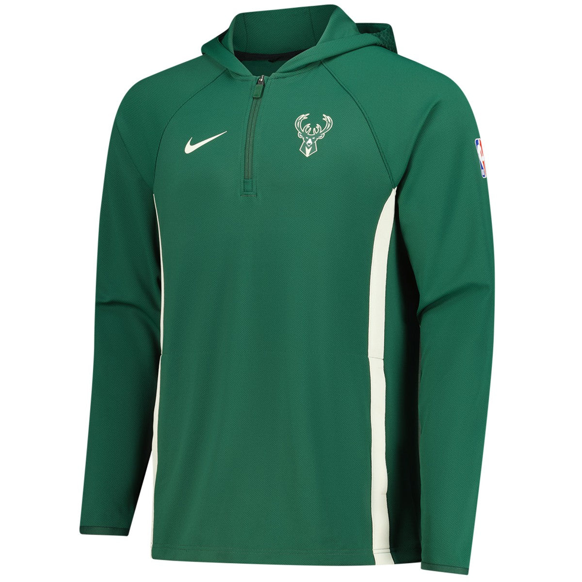 Nike - Milwaukee Bucks Authentic On Court Zone Quarter-Zip Dri-FIT Hoodie Jacket - Hunter Green