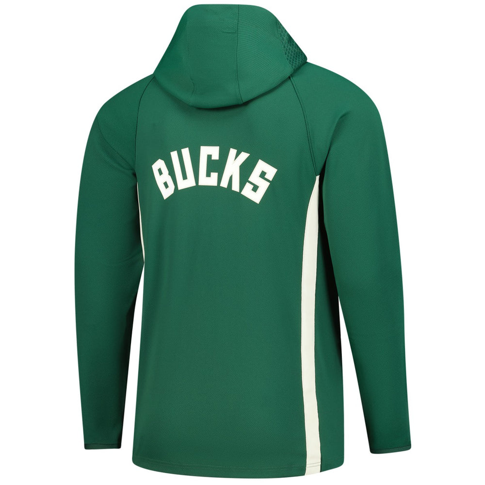 Nike - Milwaukee Bucks Authentic On Court Zone Quarter-Zip Dri-FIT Hoodie Jacket - Hunter Green