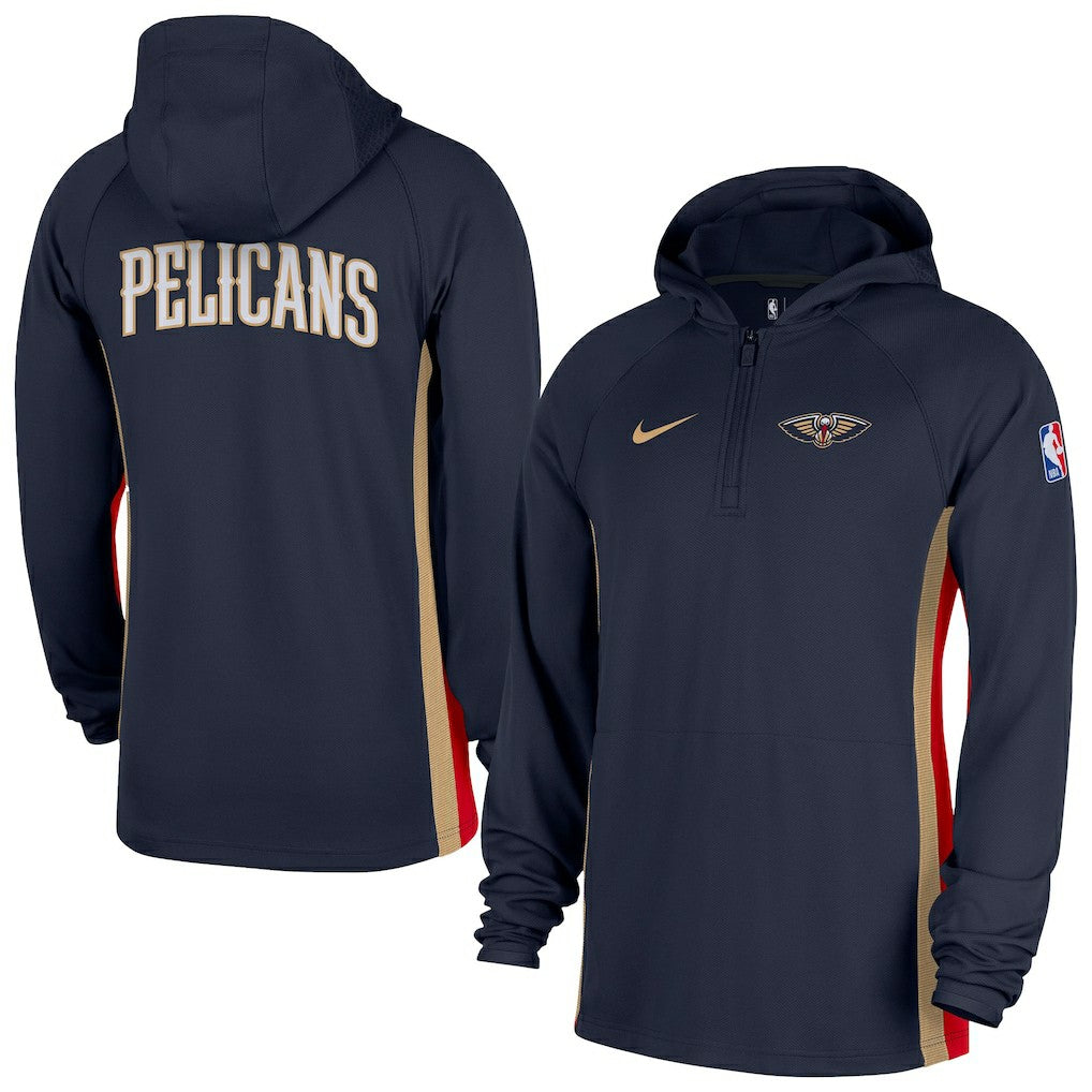 Nike - New Orleans Pelicans Authentic On Court Zone Quarter-Zip Dri-FIT Hoodie Jacket - Navy