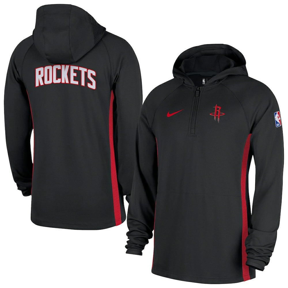 Nike - Houston Rockets Authentic On Court Zone Quarter-Zip Dri-FIT Hoodie Jacket - Black