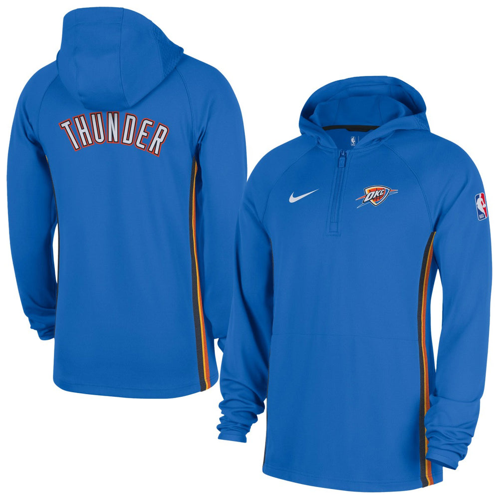 Nike - Oklahoma City Thunder Authentic On Court Zone Quarter-Zip Dri-FIT Hoodie Jacket - Blue