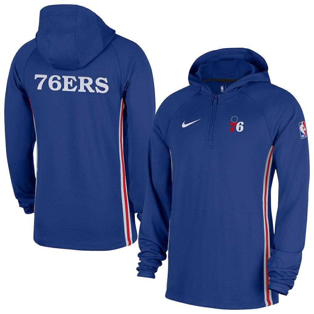 Nike - Philadelphia 76ers Authentic On Court Zone Quarter-Zip Dri-FIT Hoodie Jacket - Blue