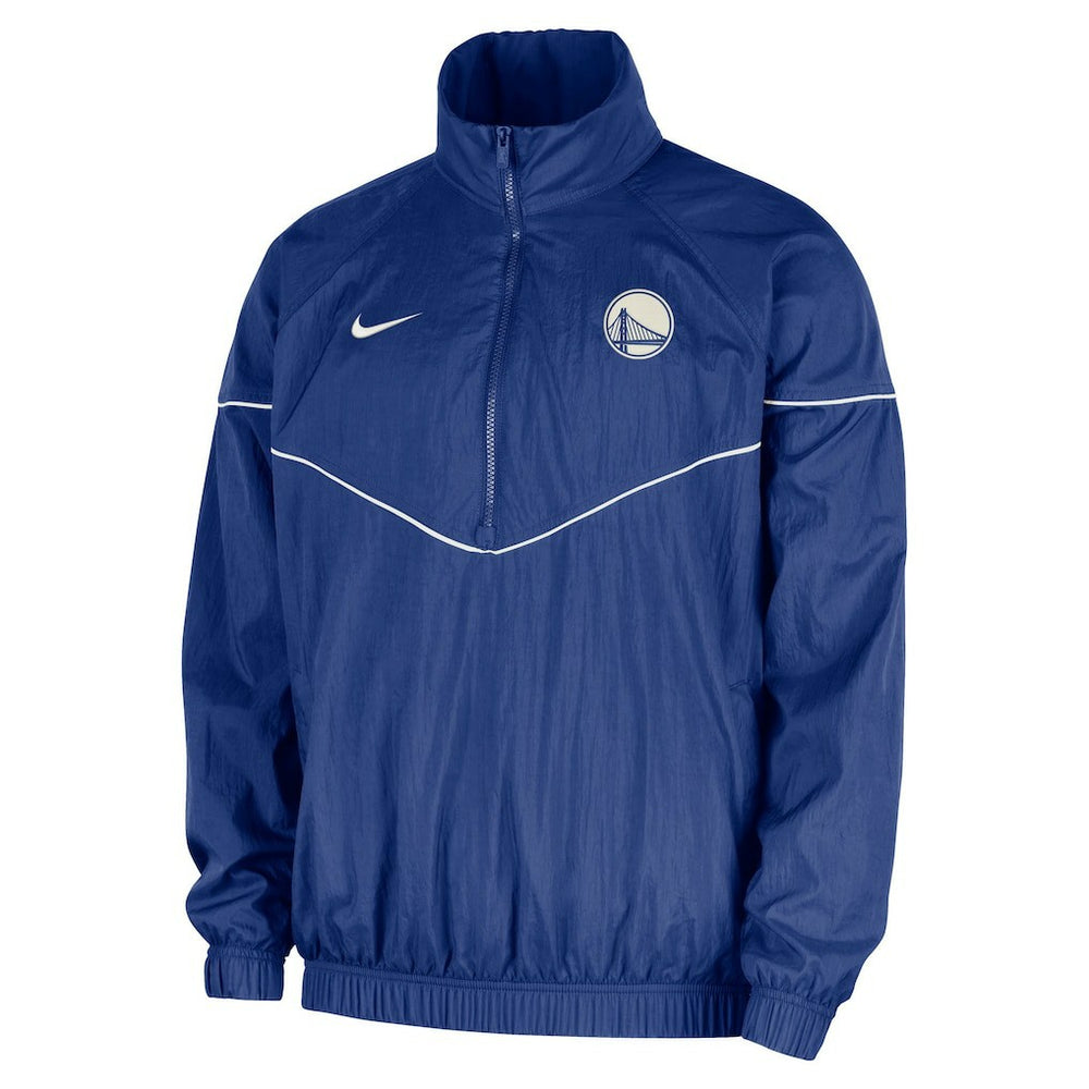 Nike - Golden State Warriors Courtside Windrunner Woven Half-Zip Hooded Jacket - Royal
