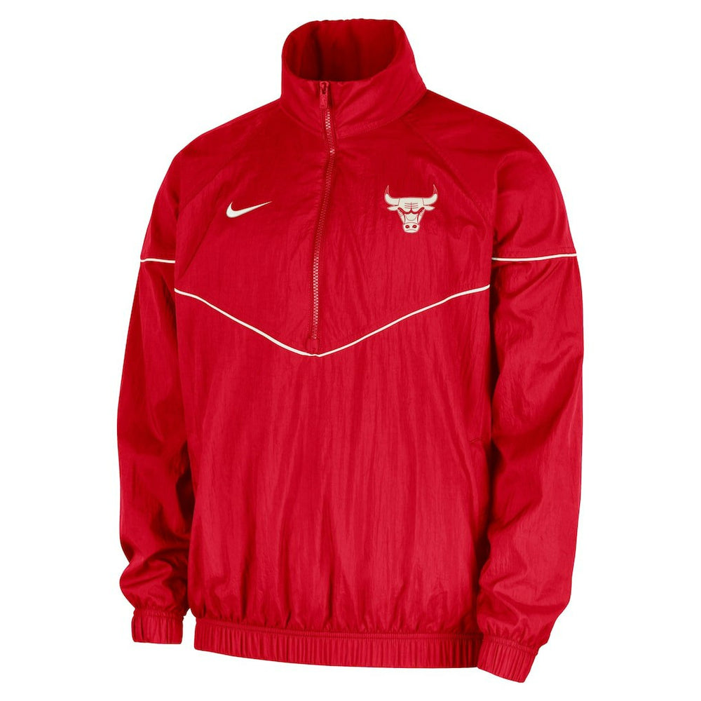 Nike - Chicago Bulls Courtside Windrunner Woven Half-Zip Hooded Jacket - Red