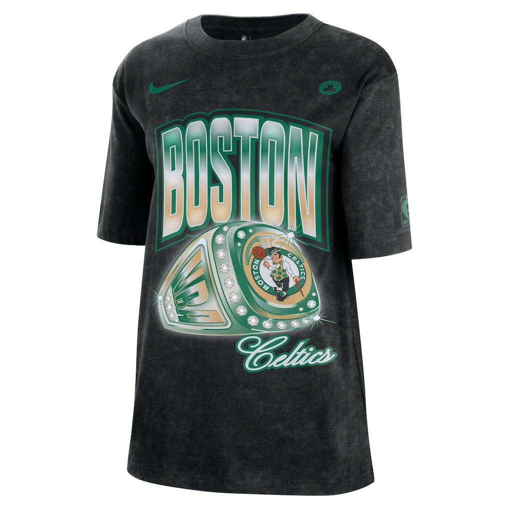 Nike - Boston Celtics Women's Courtside Original Content Vintage Washed Boyfriend T-Shirt - Black